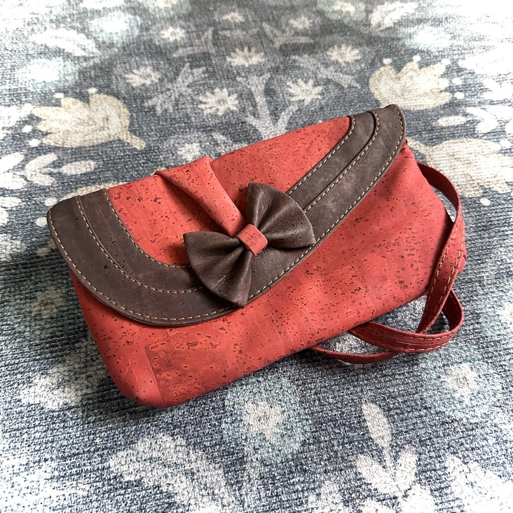 Cute Cork Red and Brown Women's Clutch